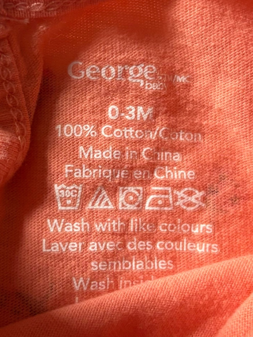 10/$15 George Coral Ladybug Pattern Ruffled Hem T-Shirt - Picture 2 of 2